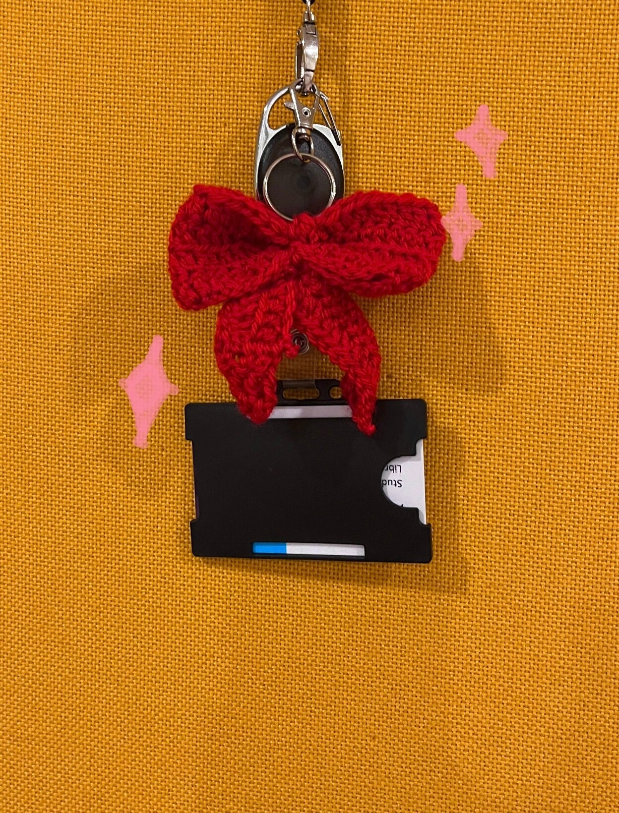 Crochet bow keychain