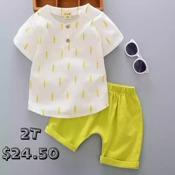 Toddler 2pcs Neon Summer Outfit
