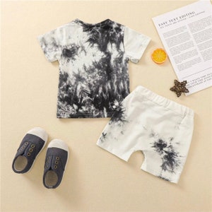 Tracksuit Sets Tie-dye Printed Short Sleeve Tops Shorts Casual Outfits