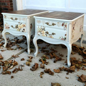 Hand Painted Floral Side/ End Tables