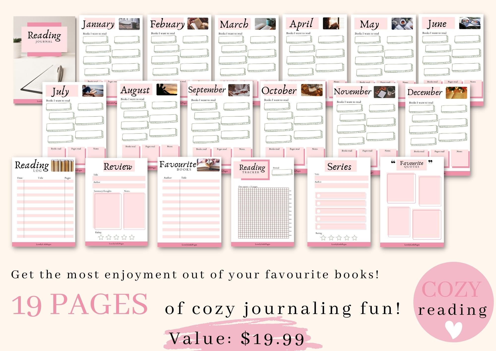Cozy Reading Planner Printable Monthly Journal Tracker Books - Etsy