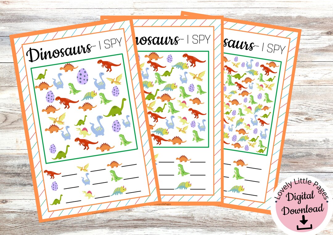 Dinosaurs I Spy | Printable Party Game | Fun Kids Activity | Digital ...