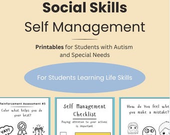 Social Skills Printables for Students with Self Management Needs | Autism
