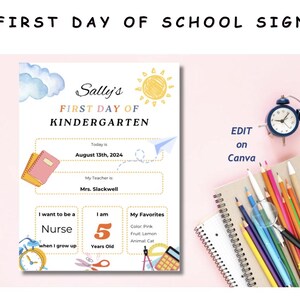 Editable LAST Day of School Sign Template, First Day of School ...