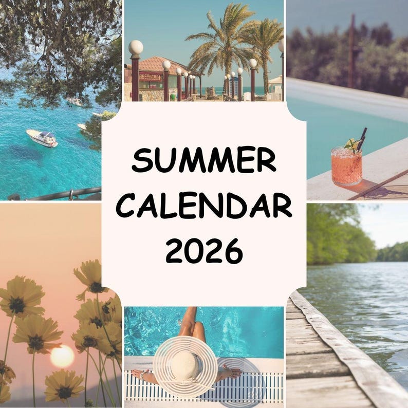 Editable Summer 2026 Calendar | Printable + Canva Template | May June ...