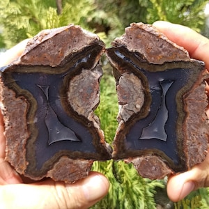 Blue and Green Thunderegg Agate, Thunderegg Achat, Turkish Thunderegg Agate Pair, Raw Mineral, Polished Specimen, Geode Thunderegg Agate.