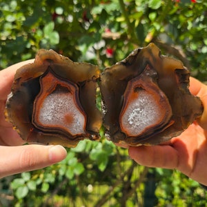 Red Banded and Crystal Agate, Rough Raw Mineral, Polished Specimen, Agate Home Decor, Raw Mineral, Cut and Polished Specimen.