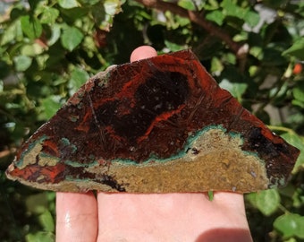 Red Banded and Green Moss Agate Slab, Stick Agate Slabs for Lapidary, Turkish Agate Slab, Lapidary Materials, Cabbing Slabs, Lapidary Stones