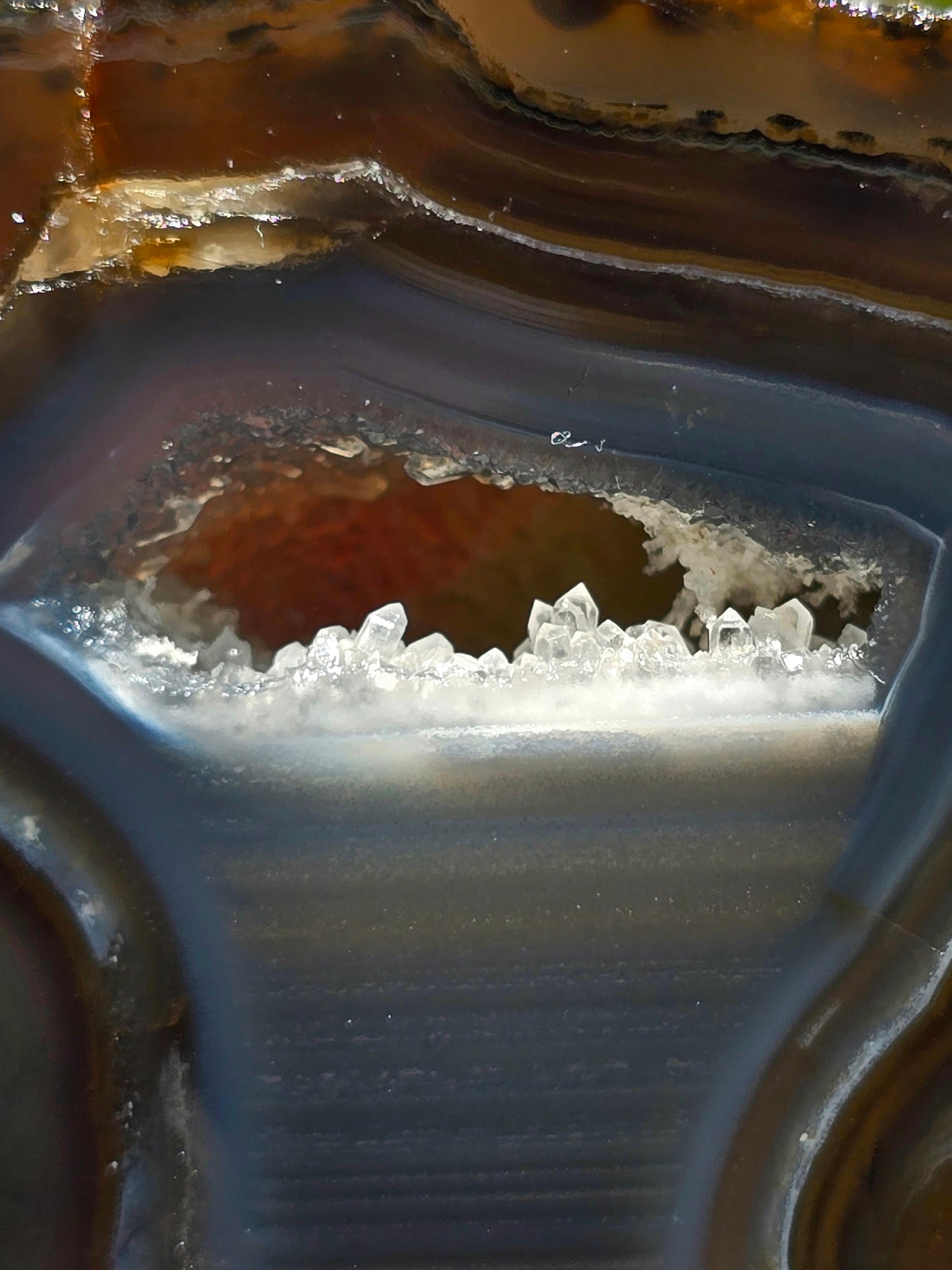 Waterline Banded and Cryatal Geode Agate, Crystal Banded Waterline Banded and Cryatal Geode Agate, Crystal Banded