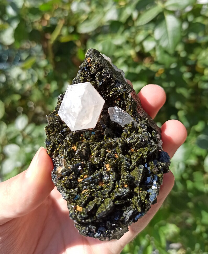 Quartz With Green Epidote Crystal Specimen Turkish Mineral - Etsy