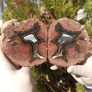 Large Blue and Green Thunderegg Agate, Thunderegg Achat, Turkish Thunderegg Agate Pair, Mineral, Polished Specimen, Geode Thunderegg Agate.