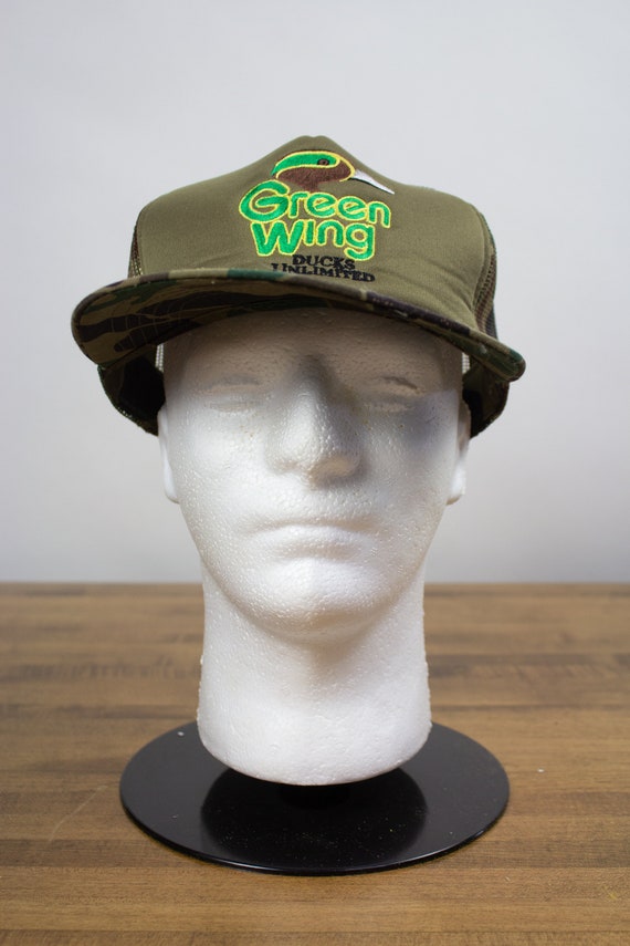 Vintage Green Wing Ducks Unlimited Hat - image 1