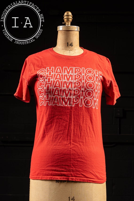 Vintage Champion Stacked Font Tee View 2