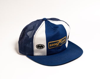 Goodyear Indy 500 Swingster Hat USA Made Navy Rope Snapback