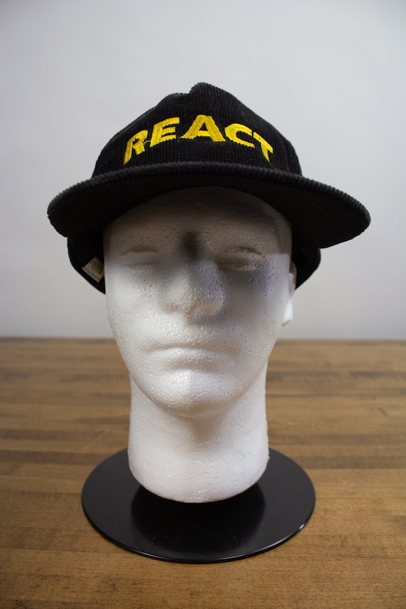 Vintage Black Felt REACT Hat