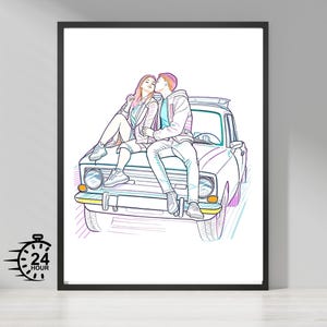 Custom Minimalist Line Art - One Line Portrait Drawing - Digital Illustration from Photo - Personalized Sketch - Printable Wall Art Gift