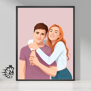 Retrato sem rosto - Retrato de foto - Presente personalizado para namorado e namorada - Presente para melhor amigo - Presente de aniversário, casamento e aniversário