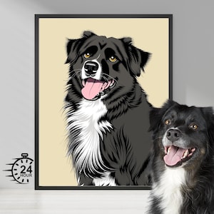 Ritratto personalizzato di un animale domestico - Ritratto digitale di un animale domestico da una foto - Illustrazione di un cane e un gatto - Disegno personalizzato di un animale domestico - Regalo commemorativo per gli amanti degli animali domestici