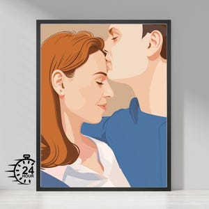 Custom Portrait - Personalized Couple Art - Family and Pet Gift - Digital Download - Minimalist Faceless Illustration - Anniversary Gift