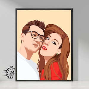 Custom Faceless Portrait Gift - Personalized Drawing - Digital Art for Couples Families and Pets - Custom Minimalist Illustration