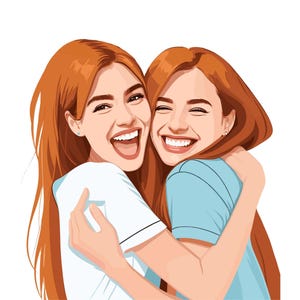 Custom Faceless Portrait - Personalized Digital Line Art - Minimalist Couple Illustration - Custom Family Drawing from Photo - Unique Gift