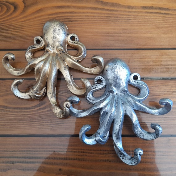 Octopus Cast Iron Wall Hook Antiqued Gold Effect Kraken Key Hook Bathroom Towel  Hook Steampunk Tentacle Wall Hooks -  Singapore