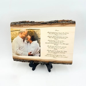 Picture on Wood with Letter Mothers Day Gift Photo Transfer Gift Wood Anniversary Gift Wood Slice Picture Gift Wedding Photo Gift for Mom