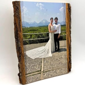 Photo on Wood Gift Frame Wood Photo Transfer Mothers Day Gift for Mom Wood Anniversary Gift Wood Slice Picture Gift Wedding Gift Photo