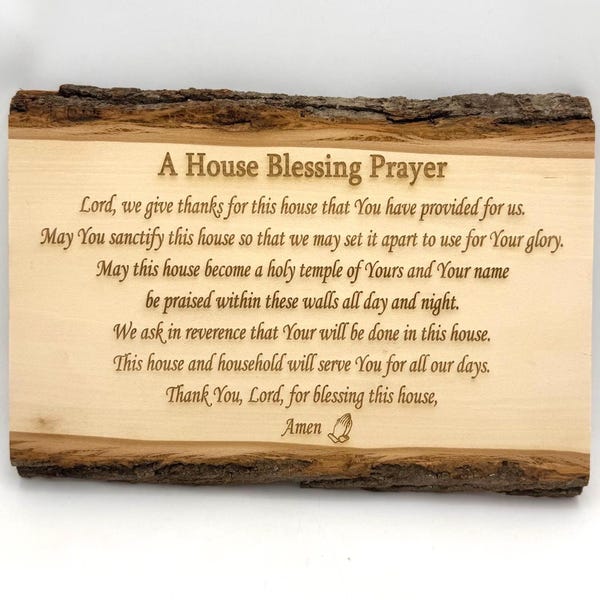Oración de bendición de la casa, bendición tradicional de la casa, regalo para casa nueva, regalo de inauguración de la casa, oración de Brigid, bendición de la casa, regalo católico, grabado en madera