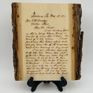 Su carta manuscrita Mensaje personalizado Tablón de madera grabado personalizado Votos matrimoniales Carta grabada en madera Poema personalizado Regalo de aniversario