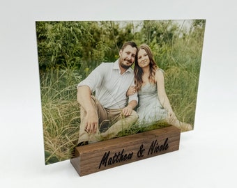 Regalo de boda con foto personalizada, regalo de imagen acrílica para aniversario, marco de fotos acrílico, regalo para esposo, regalo de pareja con foto personalizada en vidrio