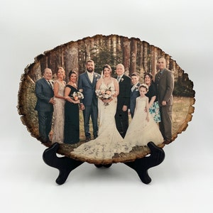 Wedding Photo On Wood Wedding Portrait Family Picture on Wood Gift For Her Anniversary Gift Wood Picture Mothers Day Gift Photo Custom Gift