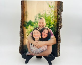 Custom Wood Picture Gift for Family Personalized Wood Photo Gift for Mom and Dad Wood Photo Parent Gift Rustic Father's Day Gift for Dad