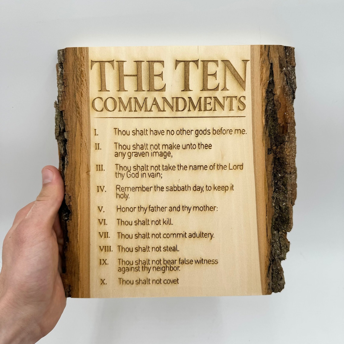 The Ten Commandments Sign Bible Verse Wood Sign Scripture Wood Framed ...