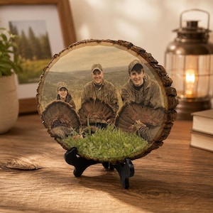 Custom Wood Photo Picture Transfer: Rustic Hunting Decor, Gift for Dad