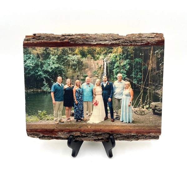 Natural Wood Gift Reclaimed Wood Picture Gift Keepsake Wood Graduation Gift Photo on Wood Slice Photo Gift Custom Christmas Gift for Dad