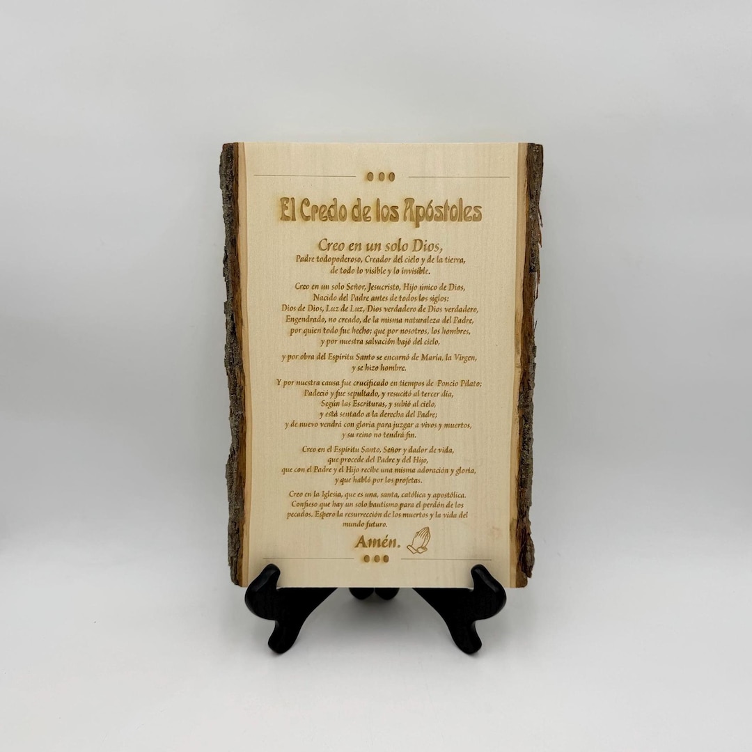 Engraved Wood Apostles Creed Sign, Spanish Christian Gift - Etsy