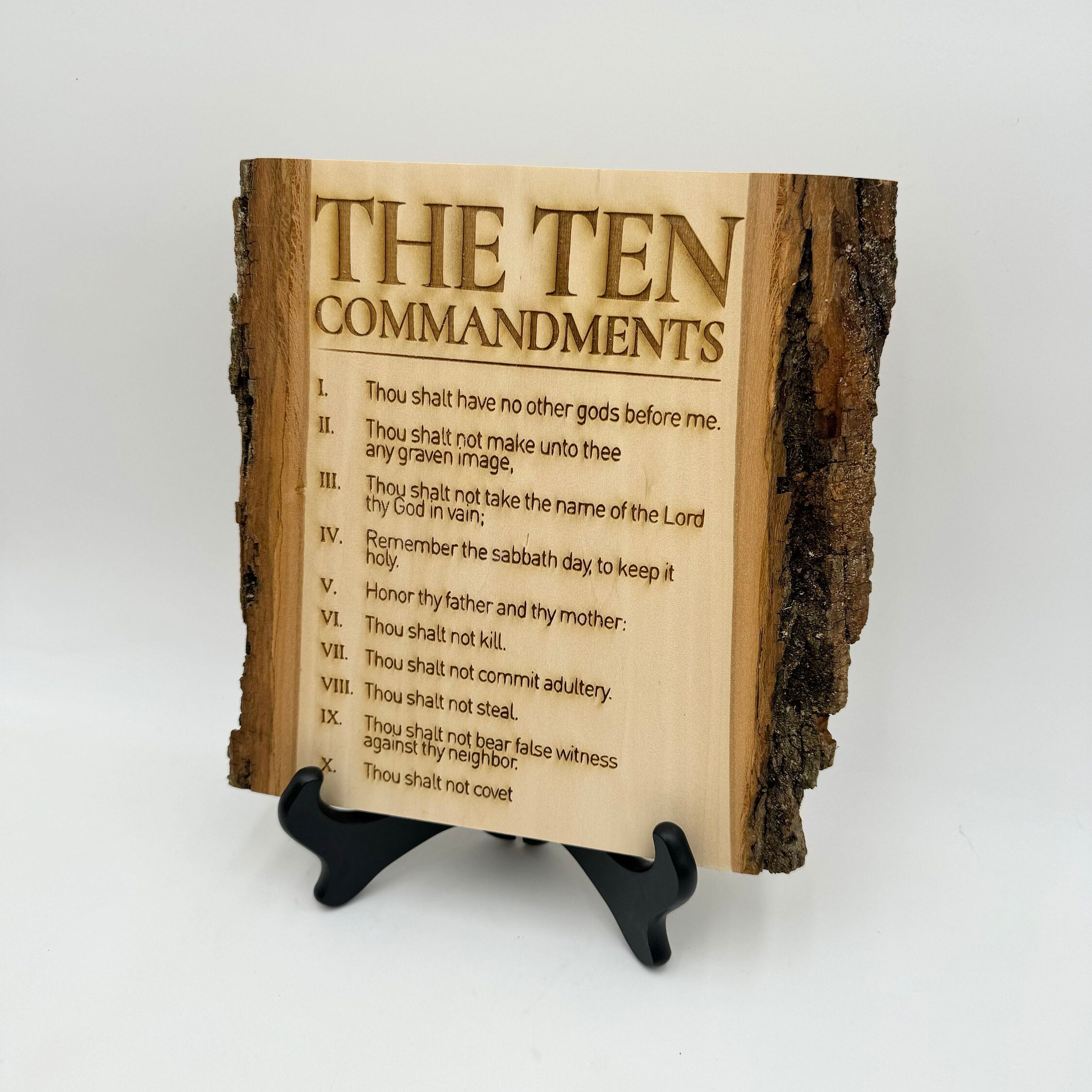 Rustic Ten Commandments Sign – Christian Wall Art, Bible Verse Wood ...