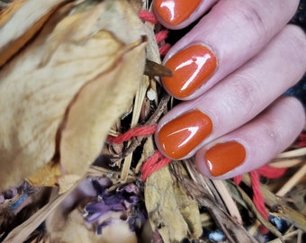 Vegan | Cruelty Free | Ten Toxin Free | UK Handmade Nail Polish - I Call Upon Thee | Indie Nail Polish | Fall Nails | Autumn Pumpkin Polish