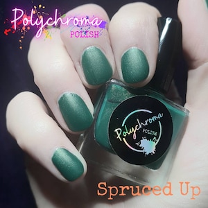 Vegan | Cruelty Free | Ten Toxin Free | UK Handmade Nail Polish - Spruced Up | Indie Nail Polish | Green Nails | Matte Green | Green Polish