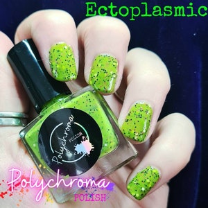 Vegan | Cruelty Free | Ten Toxin Free | UK Handmade Nail Polish - Ectoplasmic | Indie Nail Polish | Slime Nails | Halloween Nails | Green