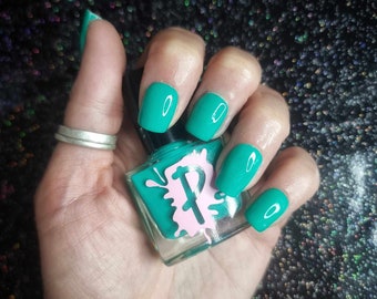 Vegan | Cruelty Free | Ten Toxin Free | UK Handmade Nail Polish - Always B-side U - Turquoise Nail Polish | 80s Inspired Mixtape Collection