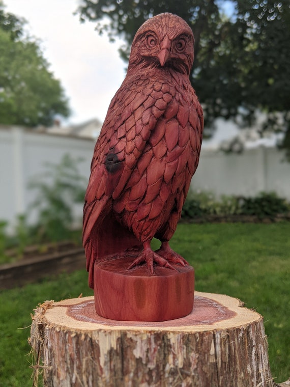 Red Tailed Hawk Wood Carving | Etsy