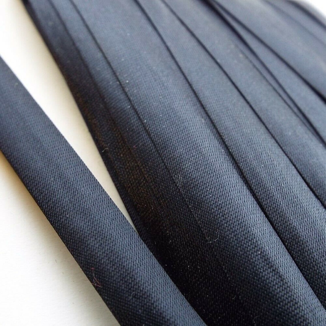 Black Satin Bias Binding Tape 15mm Wide Fabric Edging Etsy