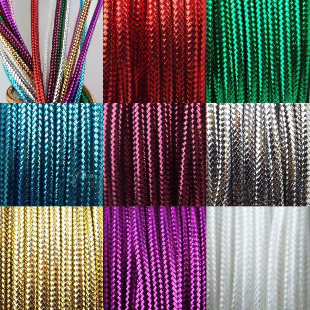 10 COLOR 8m 2mm Metallic Lame Rope Cord Jewellery Trim Costume Etsy UK