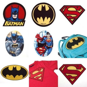 OFFICIAL LICENSED DC Comic And Movie Iron On Motif Superman Batman Patch 801