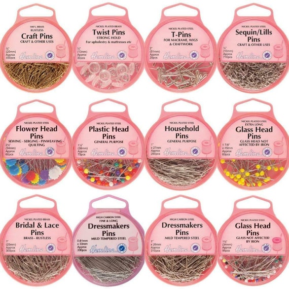 Hemline Plastic Head Pins: Nickel 34mm - 200pc Hemline Plastic Head Pins: Nickel 34mm - 200pc