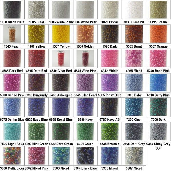 48 COLOUR Gutermann 9/0 Seed Beads 2.6mm 28g Jewellery 773875 BUY 1 2 Tubes 535