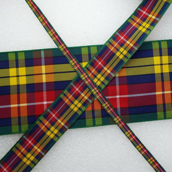 6 WIDTHS Buchanan Tartan Ribbon Scotland Scottish Christmas BUY 1 2 4m+ 05 026
