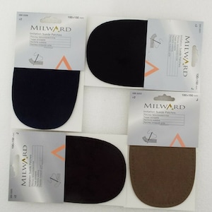 4 COLOUR Faux Suede Elbow Patch Oval Pack Of 2 10cm 15cm Repair Sew On Hole 045